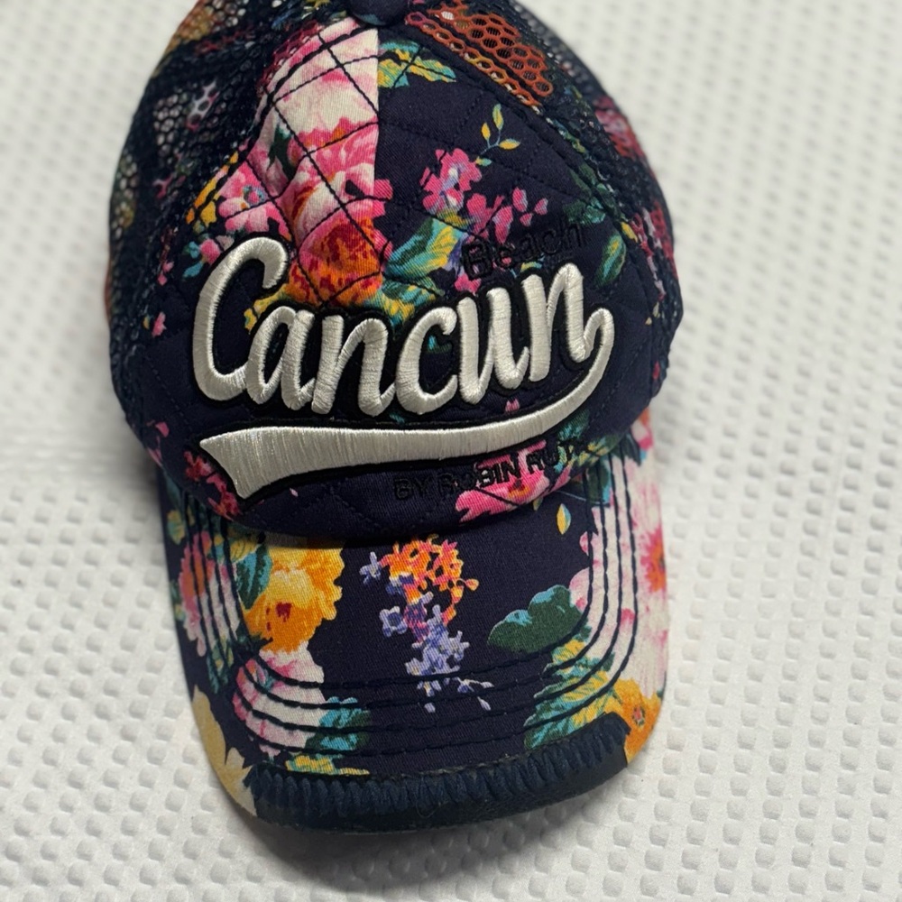 Robin Ruth Multicolor Floral Embroidered Cancun Womens Hat